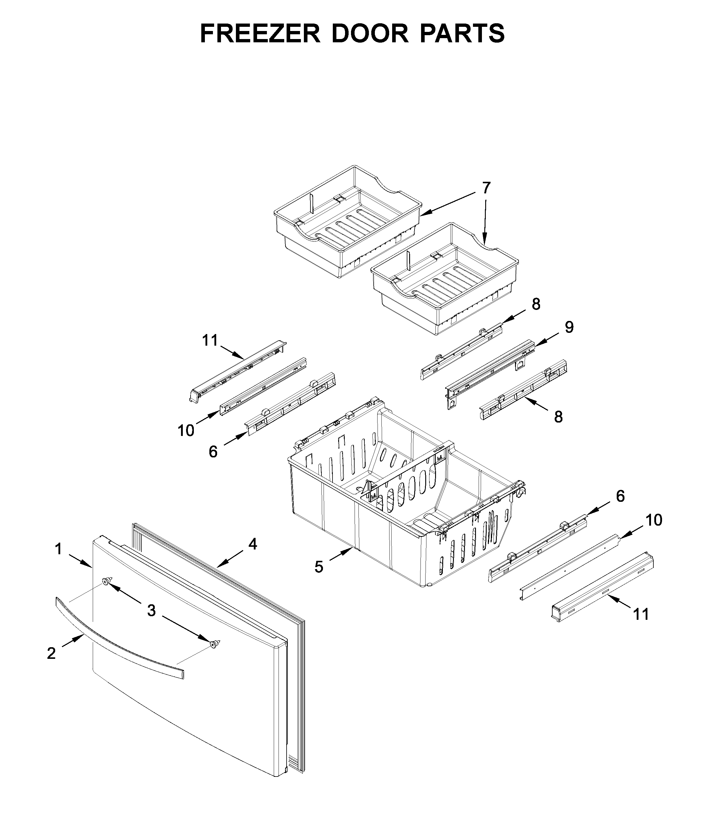 Freezer door parts