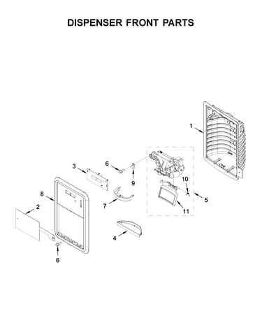 Dispenser front parts
