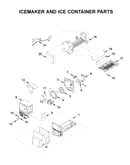 Icemaker and ice container parts