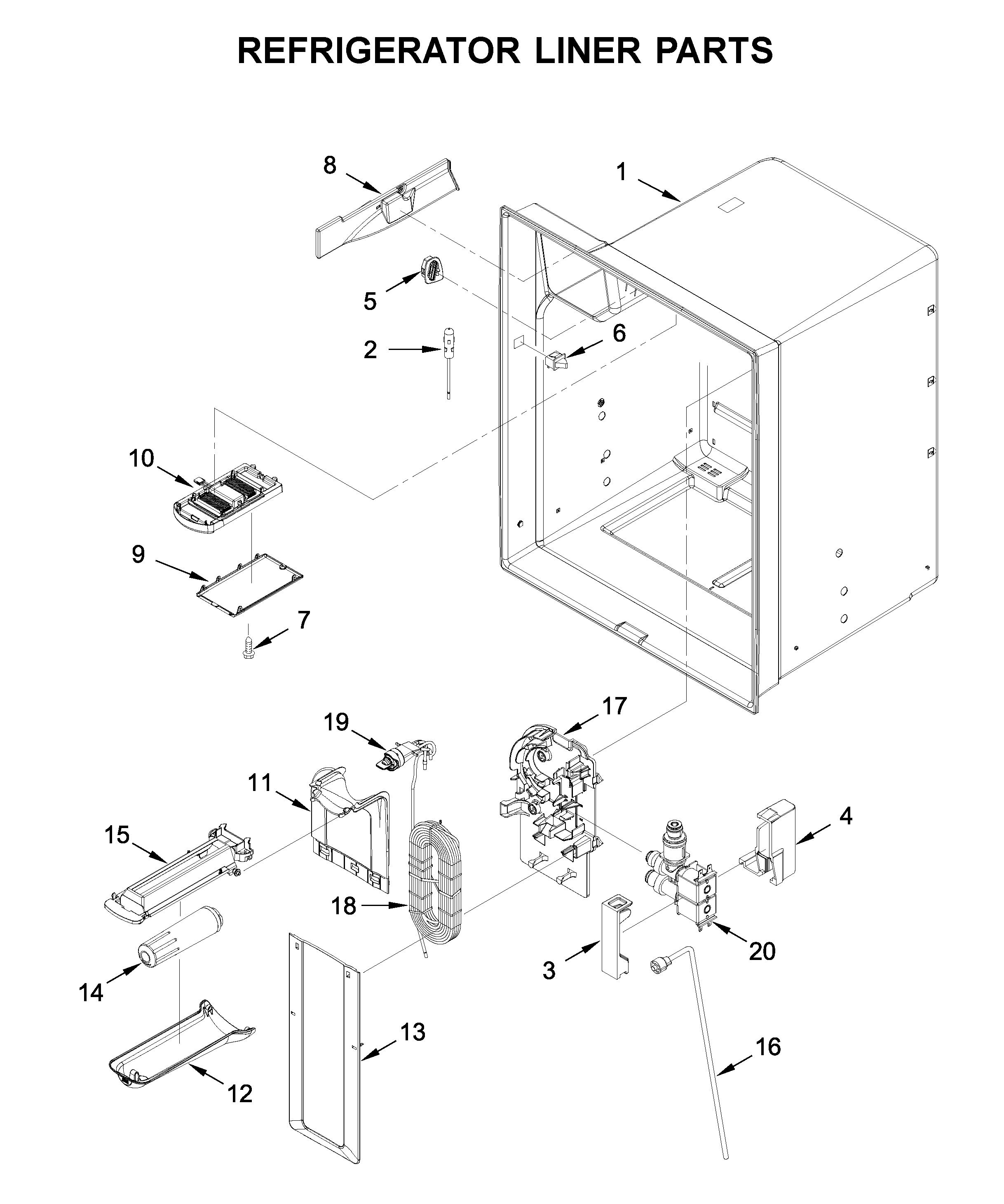 Refrigerator liner parts