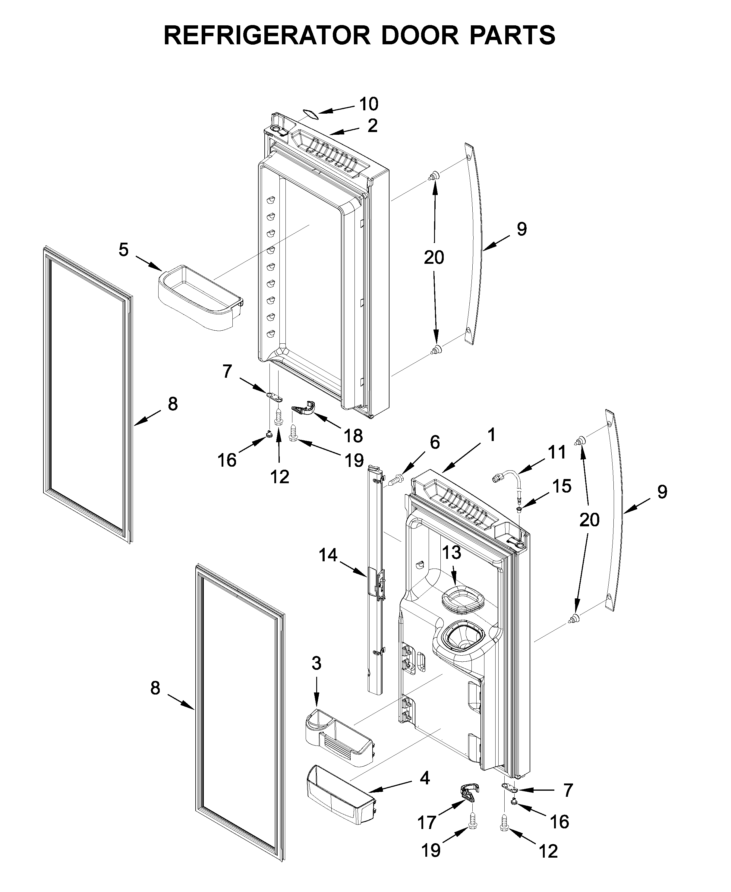 Refrigerator door parts