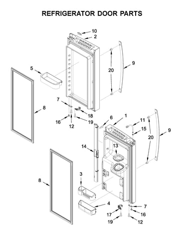 Refrigerator door parts