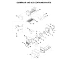Whirlpool WRF555SDHV03 icemaker and ice container parts diagram