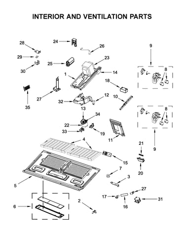 Interior and ventilation parts