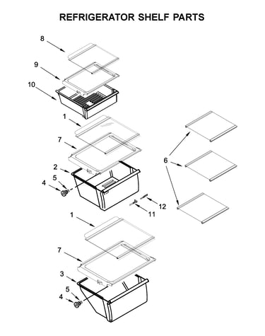 Refrigerator shelf parts