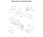 Whirlpool WRS321SDHB04 motor and ice container parts diagram
