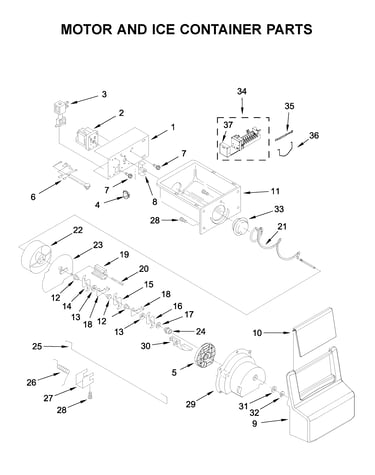 Motor and ice container parts