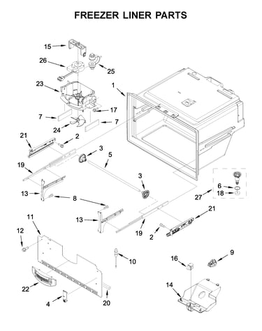 Freezer liner parts