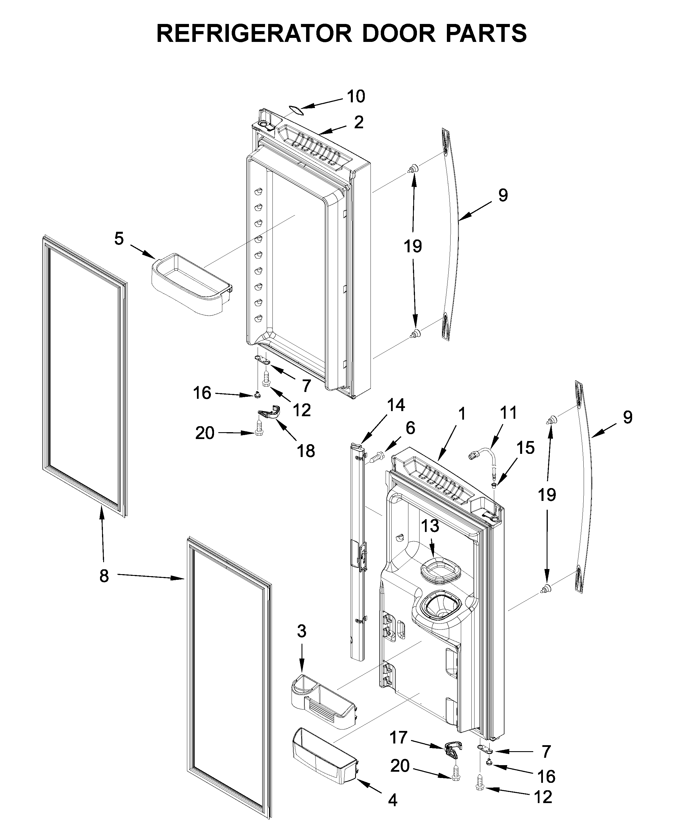 Refrigerator door parts