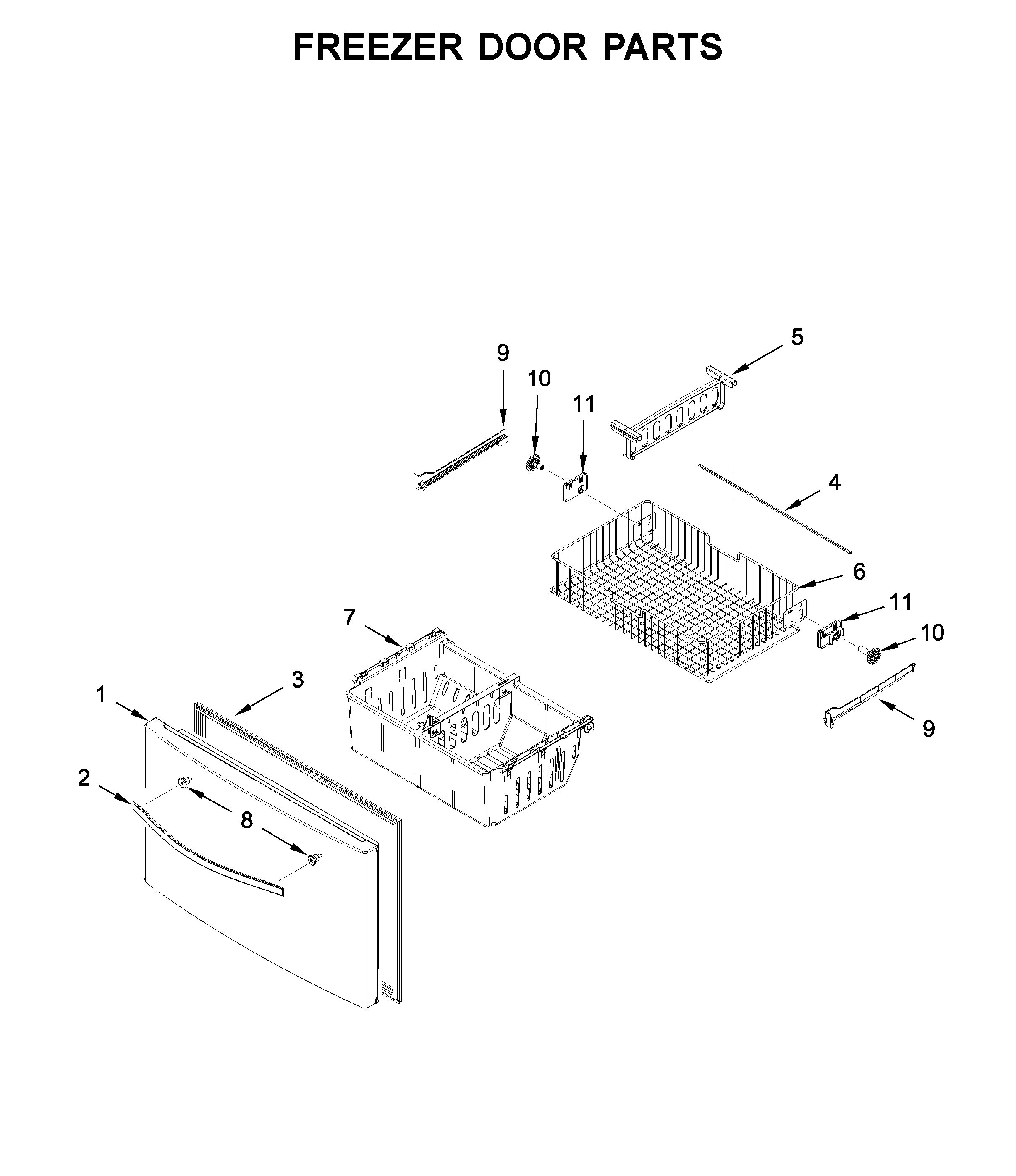 Freezer door parts