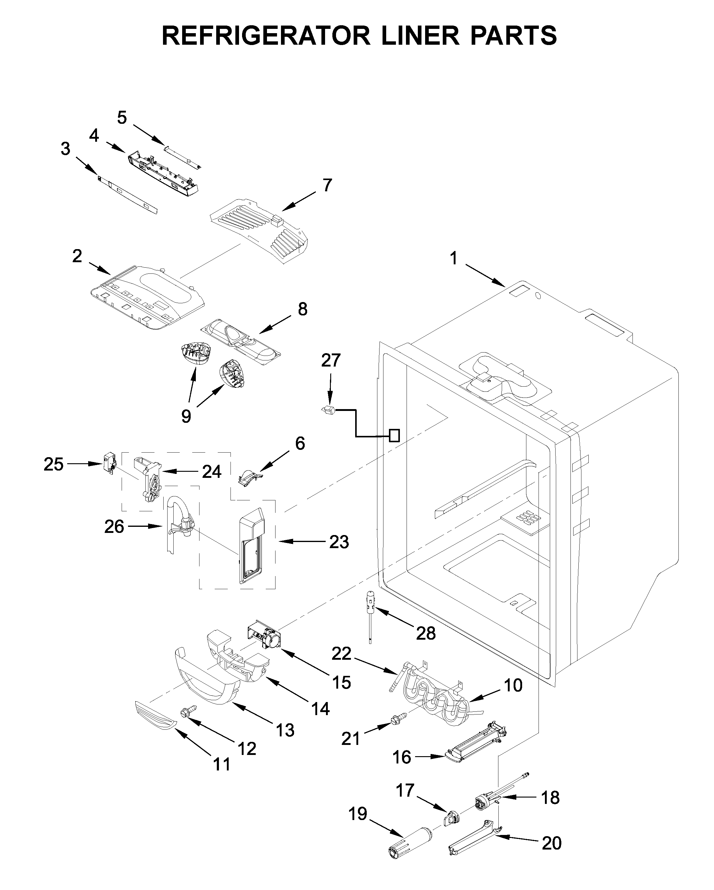 Refrigerator liner parts
