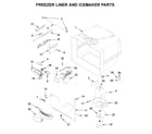 Jenn-Air JFFCF72DKL00 freezer liner and icemaker parts diagram