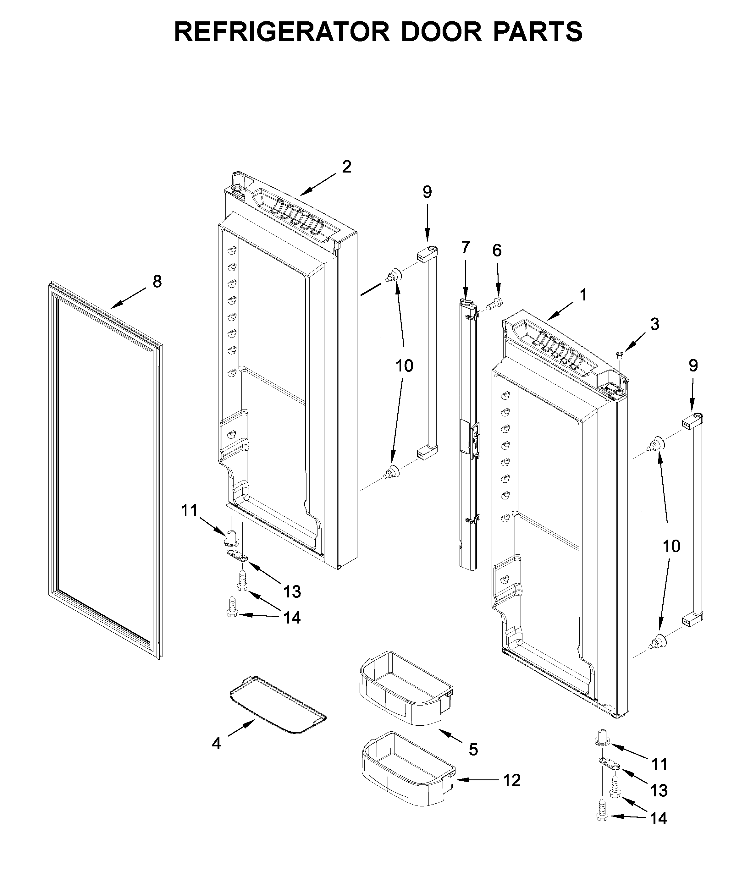 Refrigerator door parts