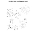 KitchenAid KRFF305EWH03 freezer liner and icemaker parts diagram