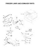 Freezer liner and icemaker parts