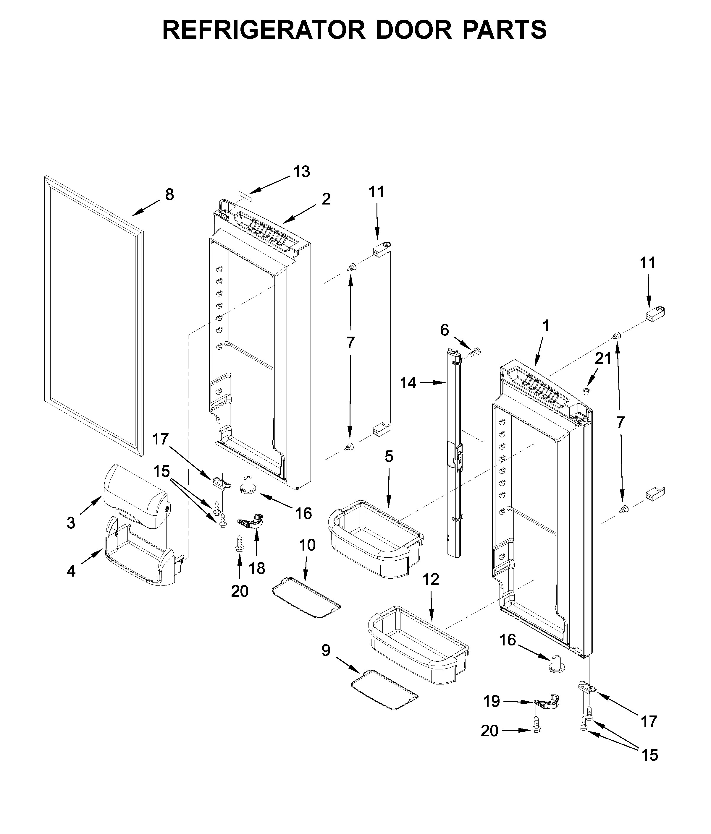 Refrigerator door parts