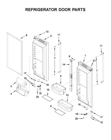 Refrigerator door parts