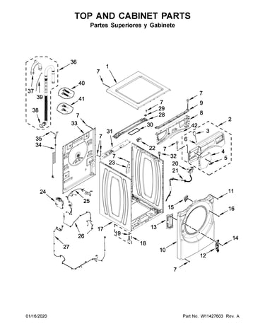 Top and cabinet parts
