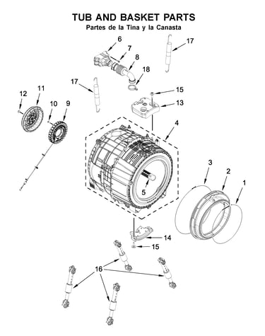 Tub and basket parts