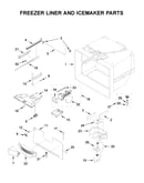 Freezer liner and icemaker parts