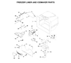 Whirlpool WRFA32SMHZ03 freezer liner and icemaker parts diagram