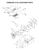 Icemaker and ice container parts