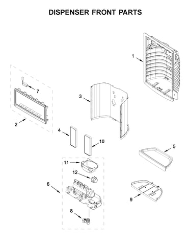 Dispenser front parts