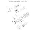 Maytag MFI2570FEW03 icemaker and ice container parts diagram