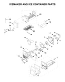 Icemaker and ice container parts