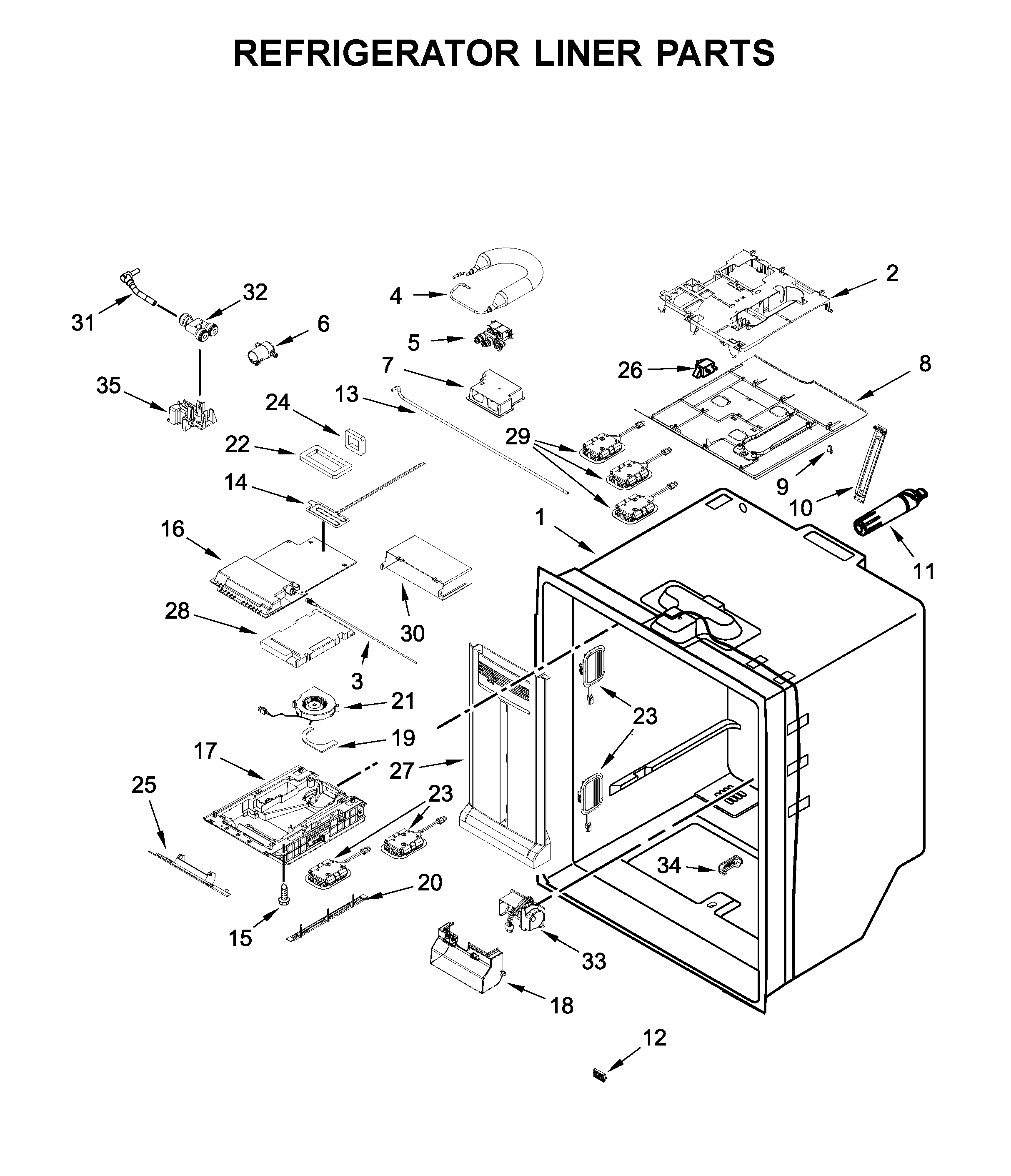 Refrigerator liner parts
