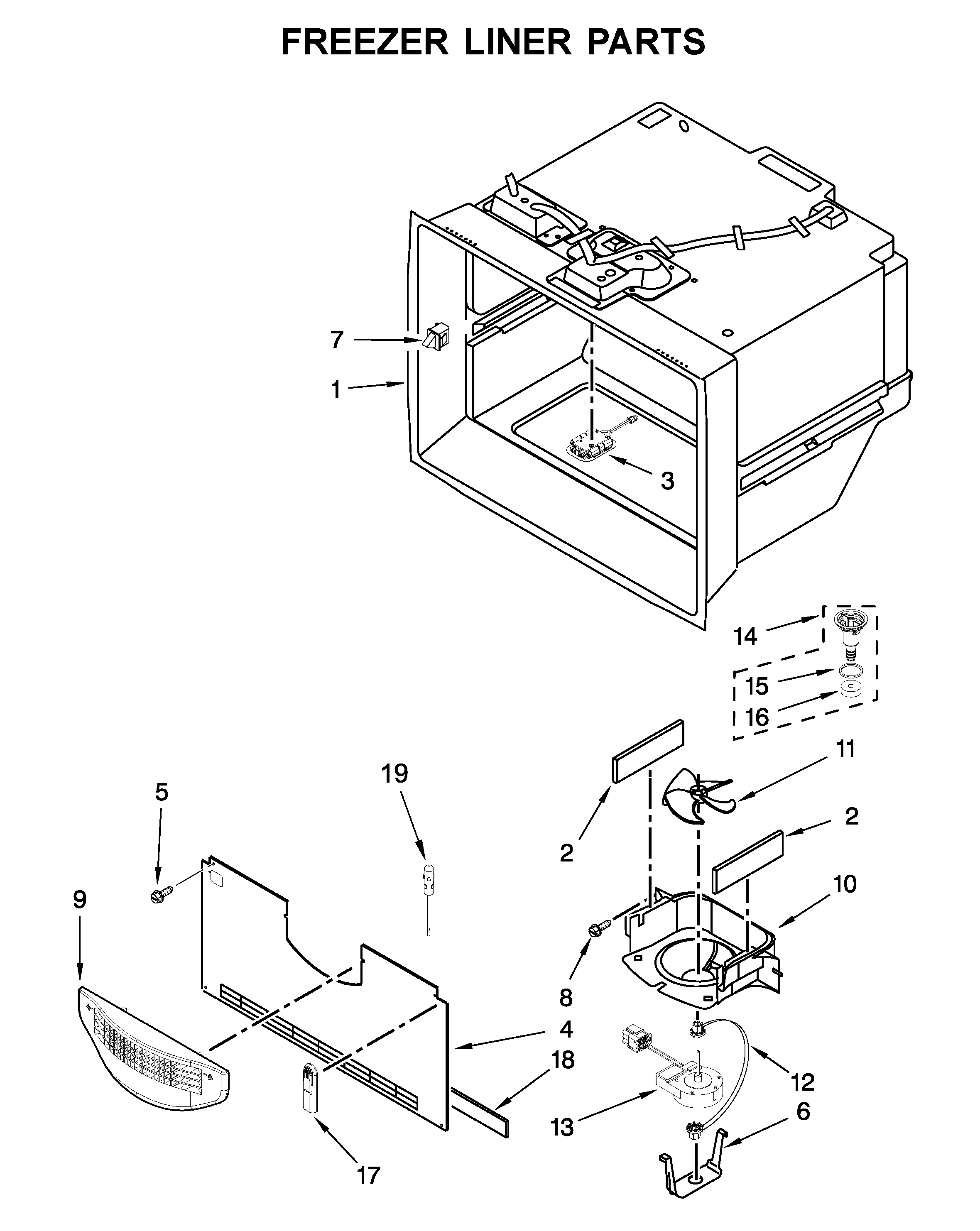Freezer liner parts