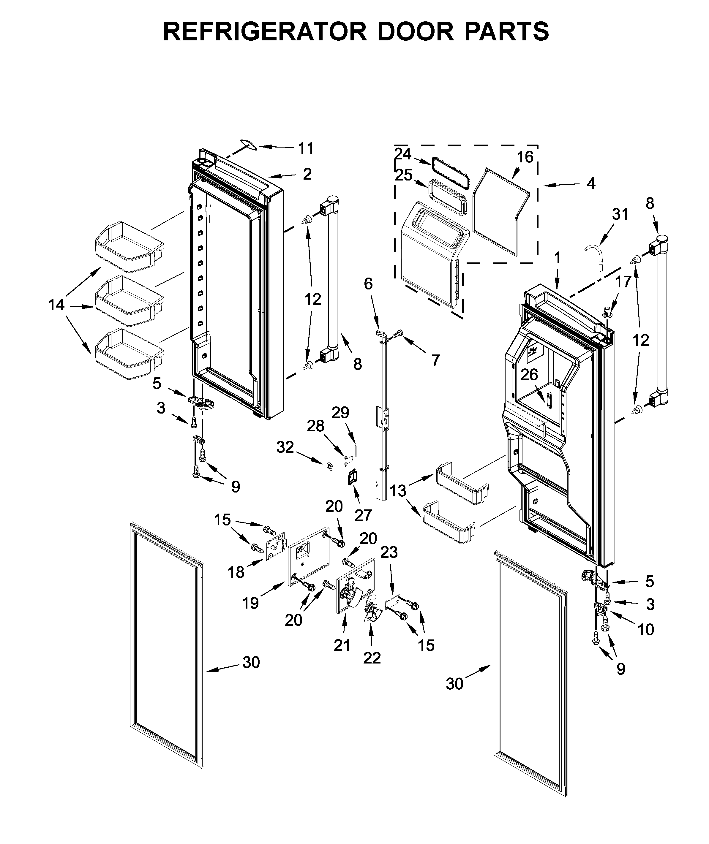 Refrigerator door parts