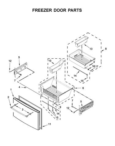 Freezer door parts