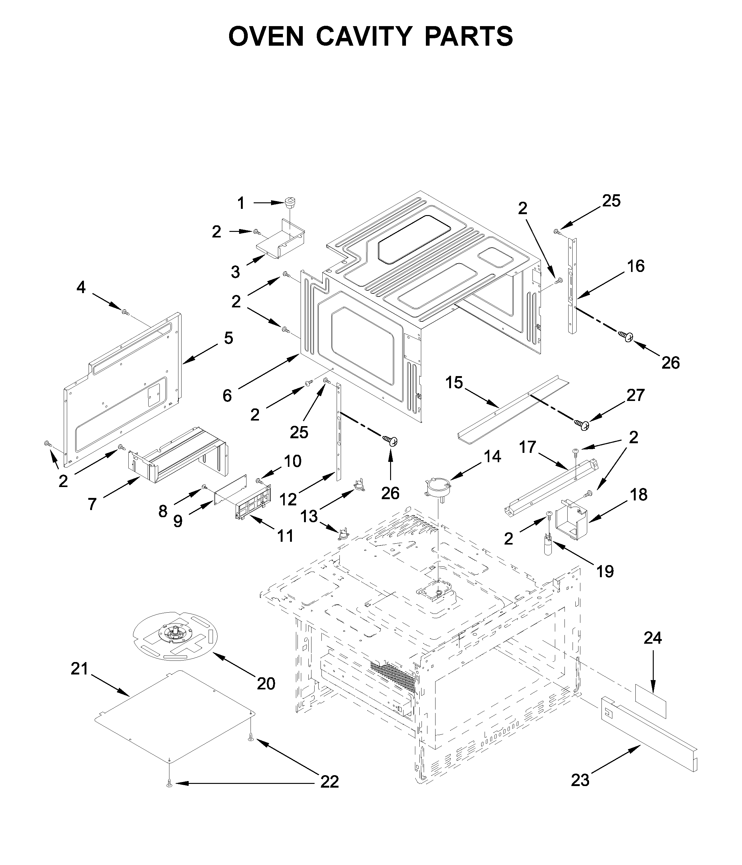 Oven cavity parts