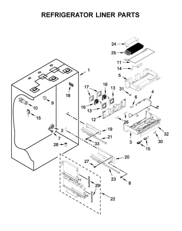 Refrigerator liner parts