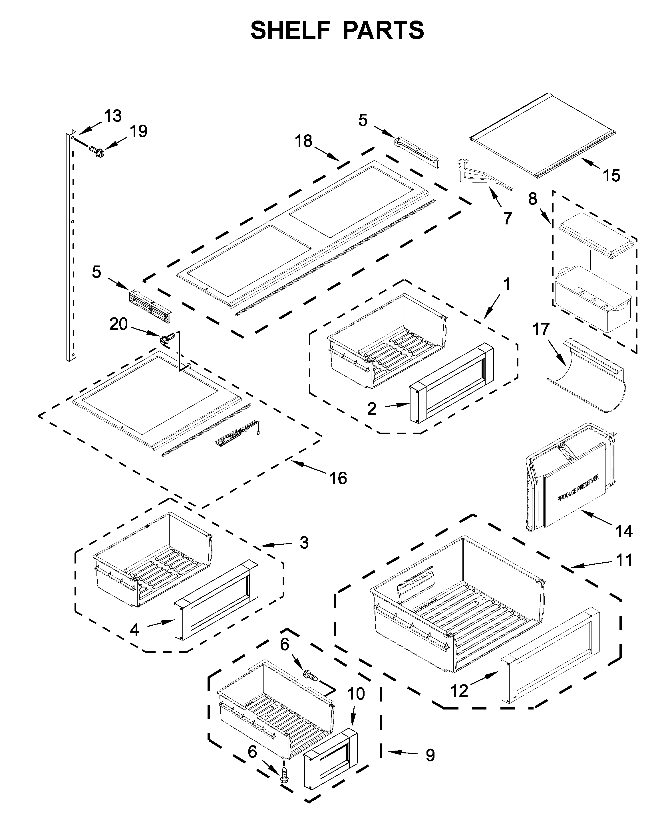 Shelf parts