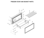 Jenn-Air JF42NXFXDE00 freezer door and basket parts diagram