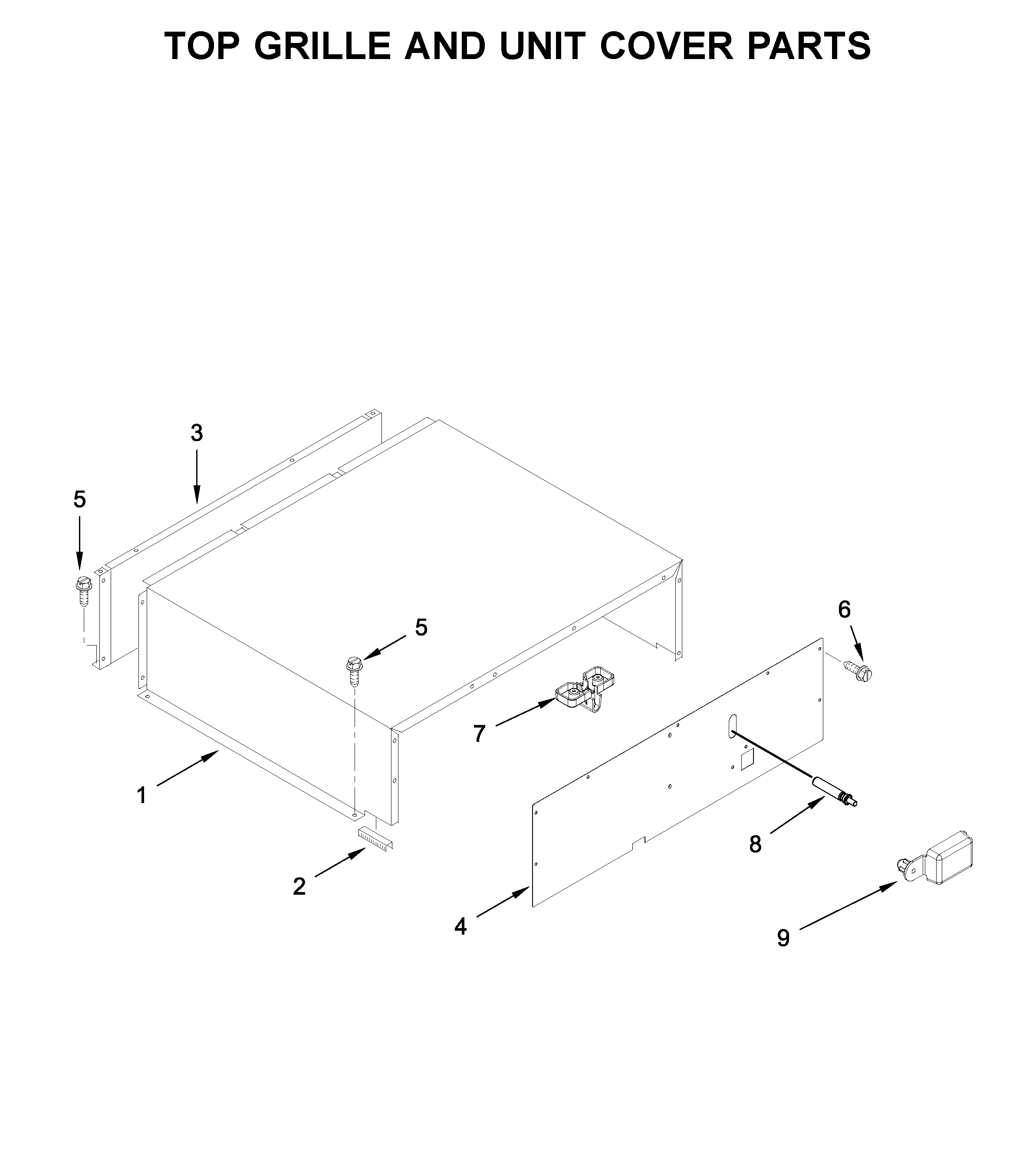 Top grille and unit cover parts