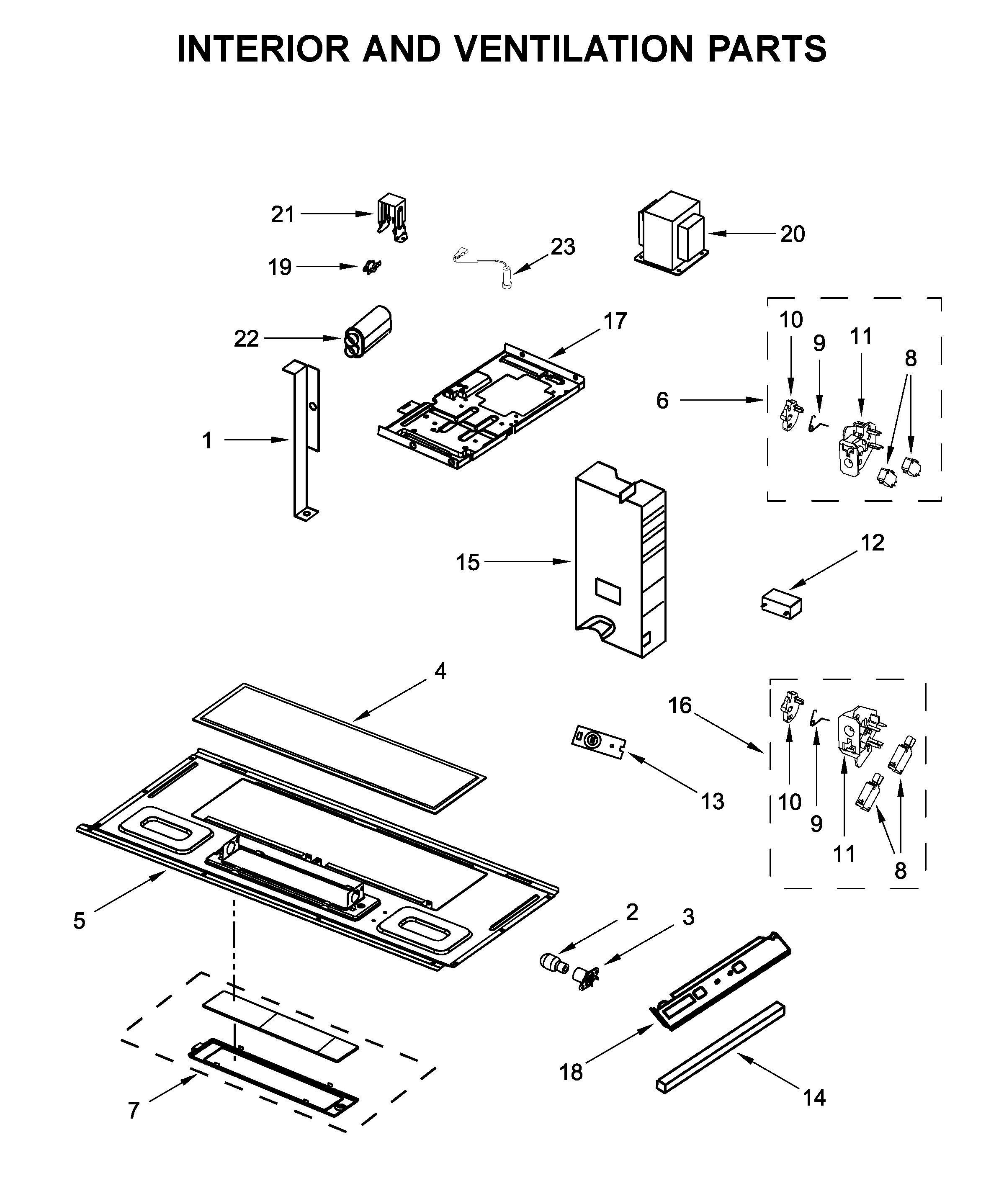 Interior and ventilation parts
