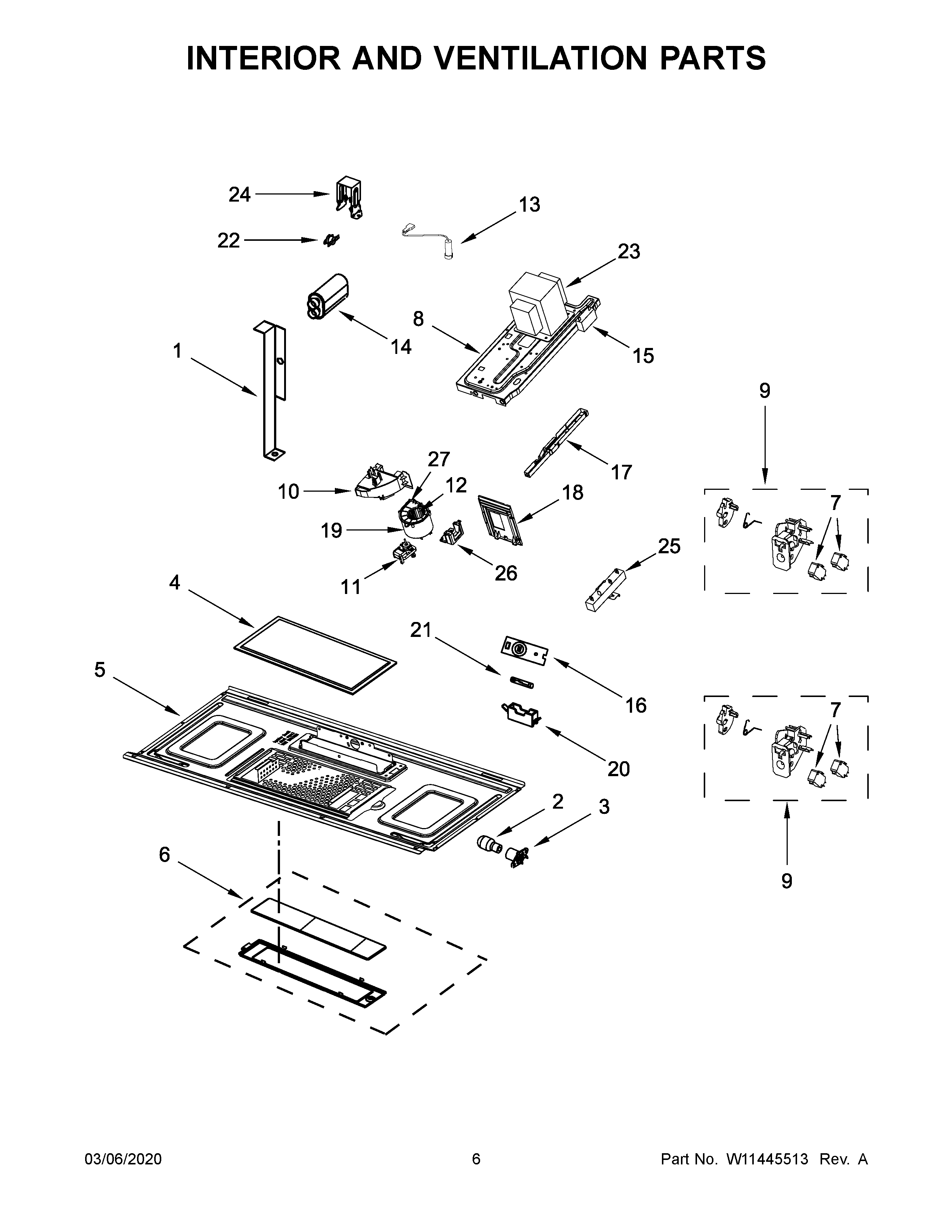 Interior and ventilation parts