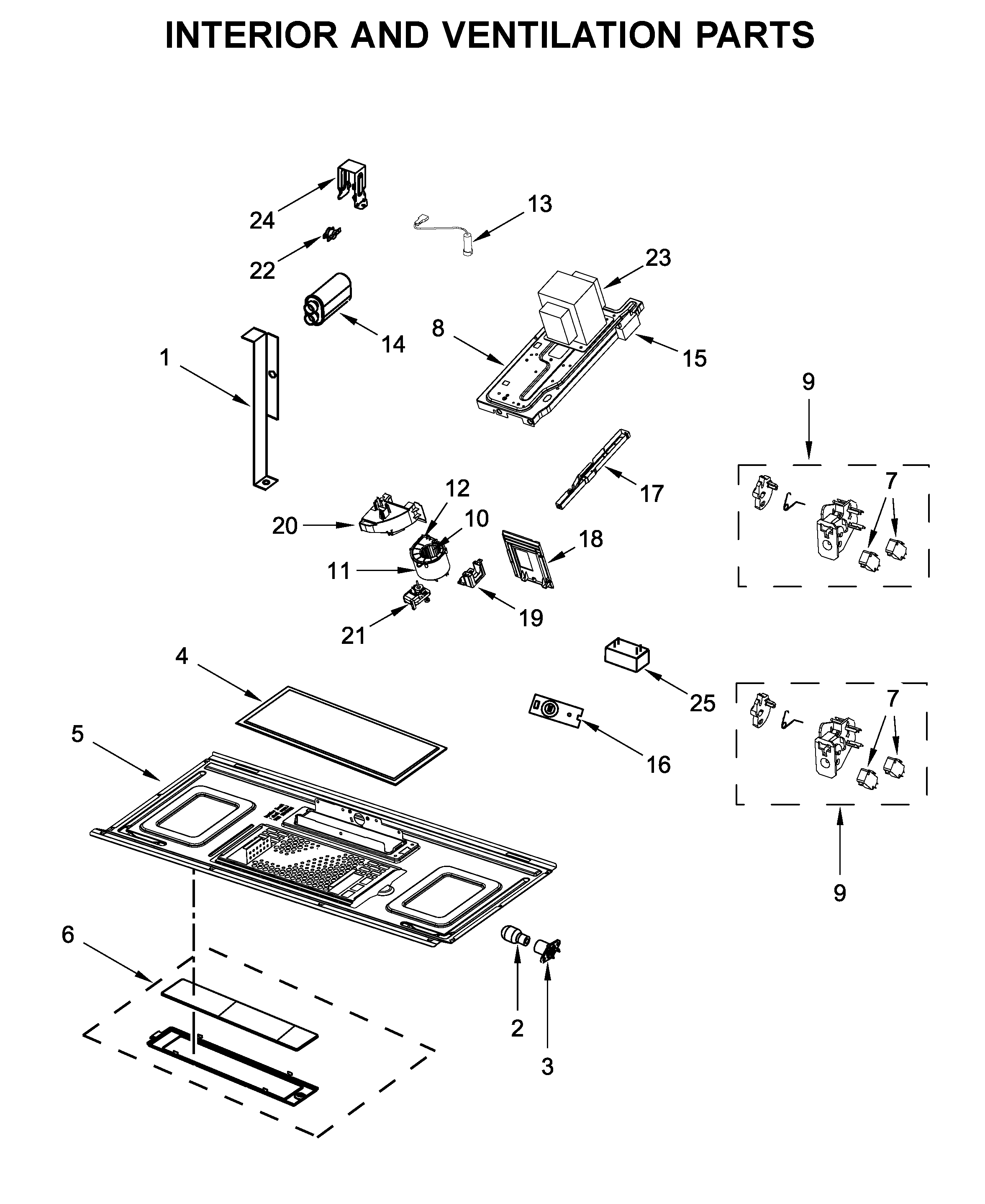 Interior and ventilation parts
