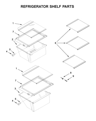 Refrigerator shelf parts