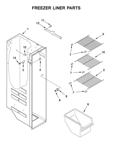 Freezer liner parts