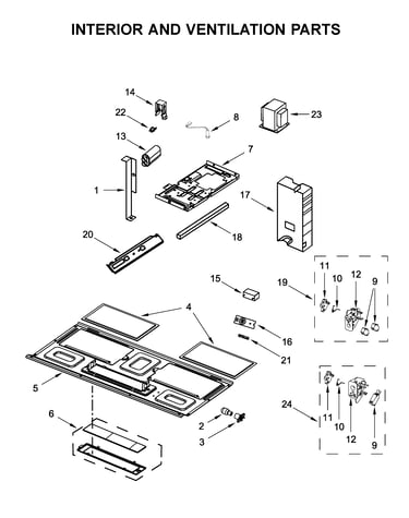 Interior and ventilation parts