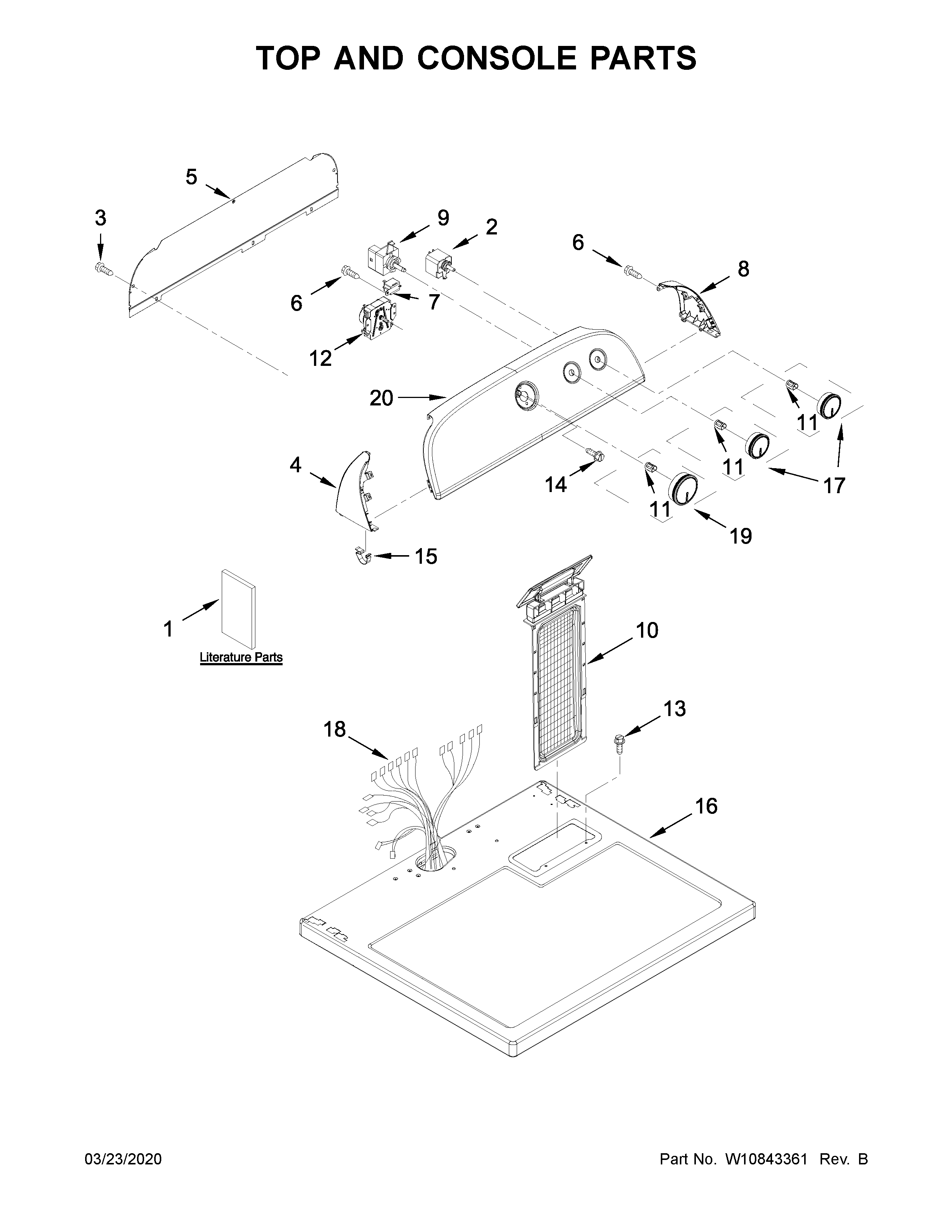 Top and console parts