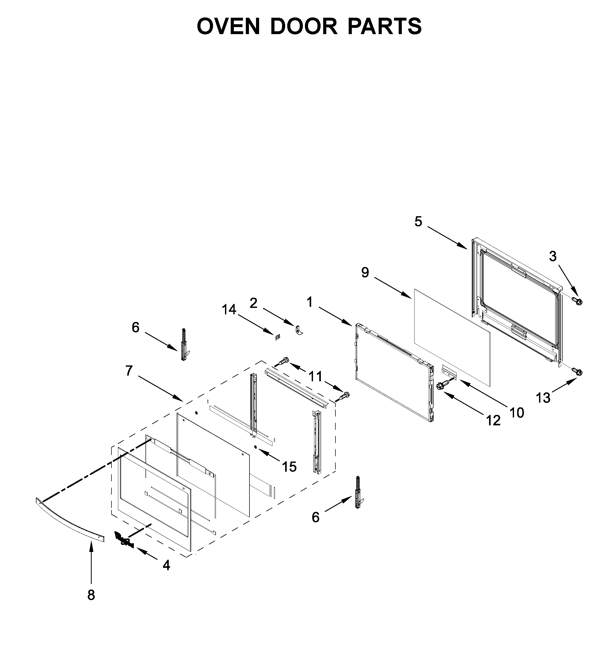 Oven door parts