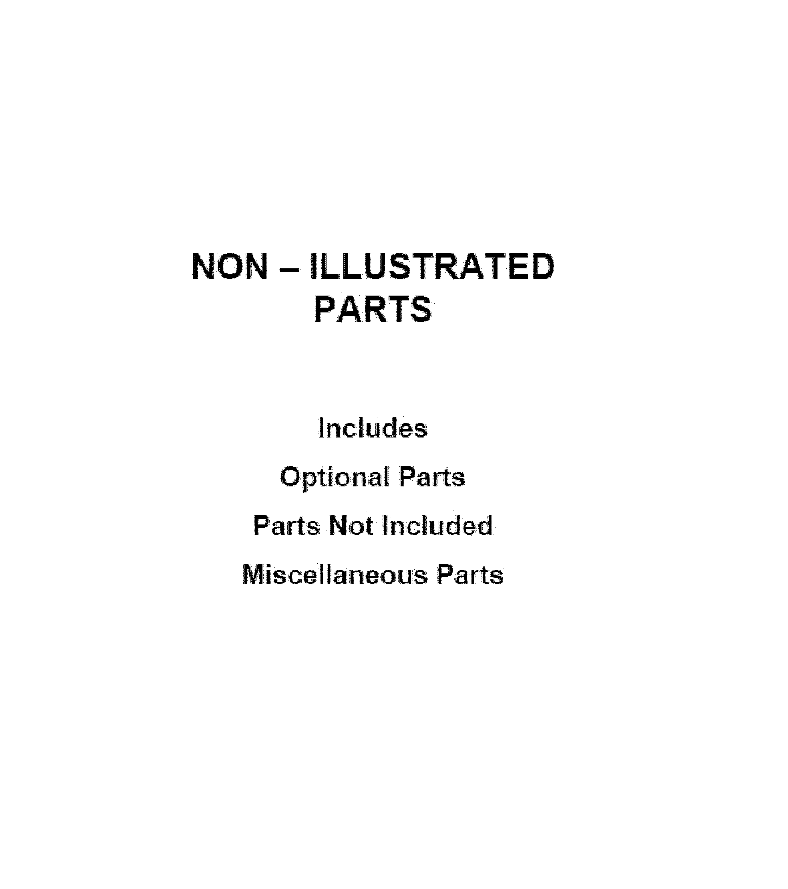 OPTIONAL PARTS (NOT INCLUDED)