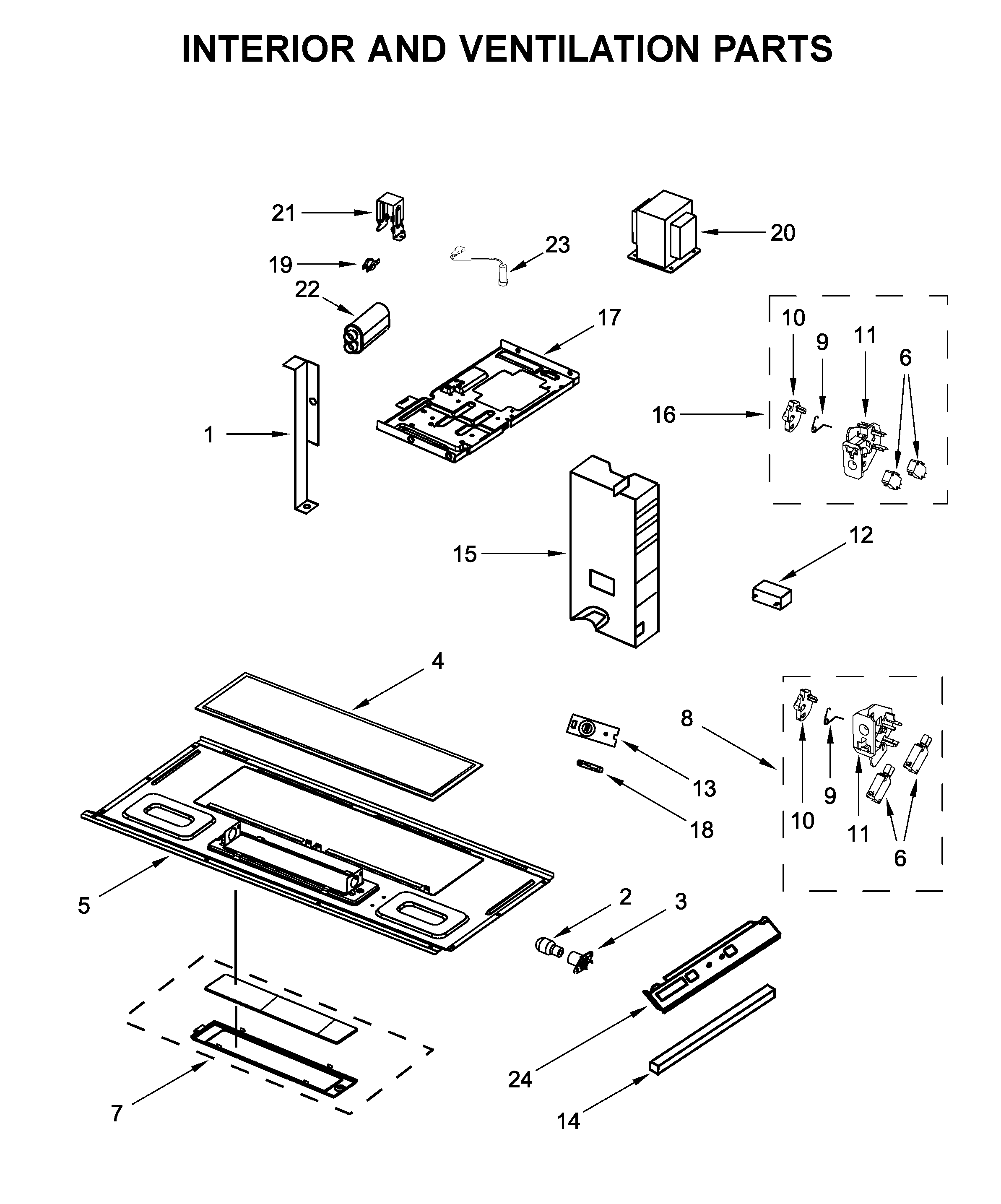 Interior and ventilation parts