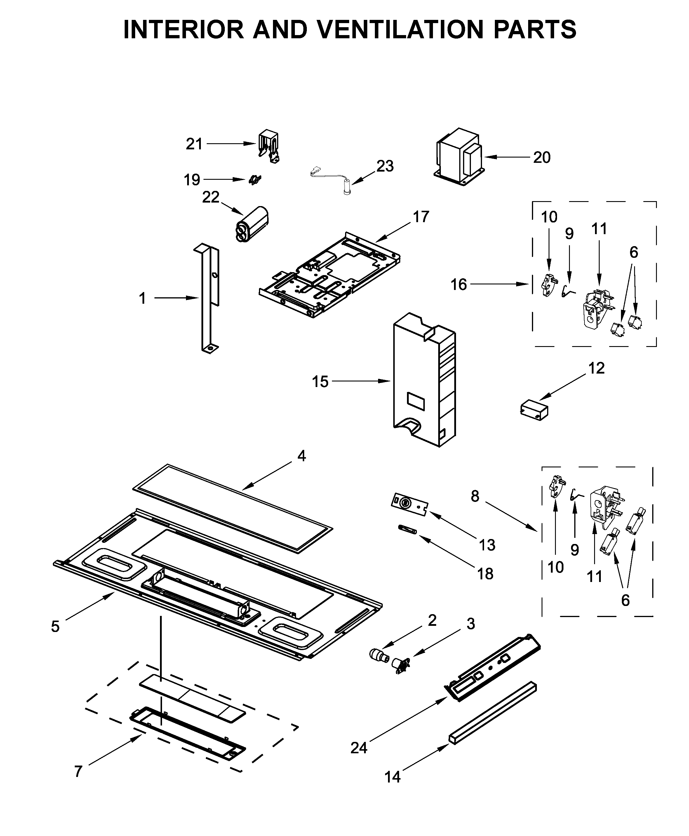 Interior and ventilation parts
