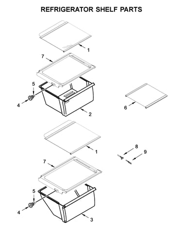 Refrigerator shelf parts